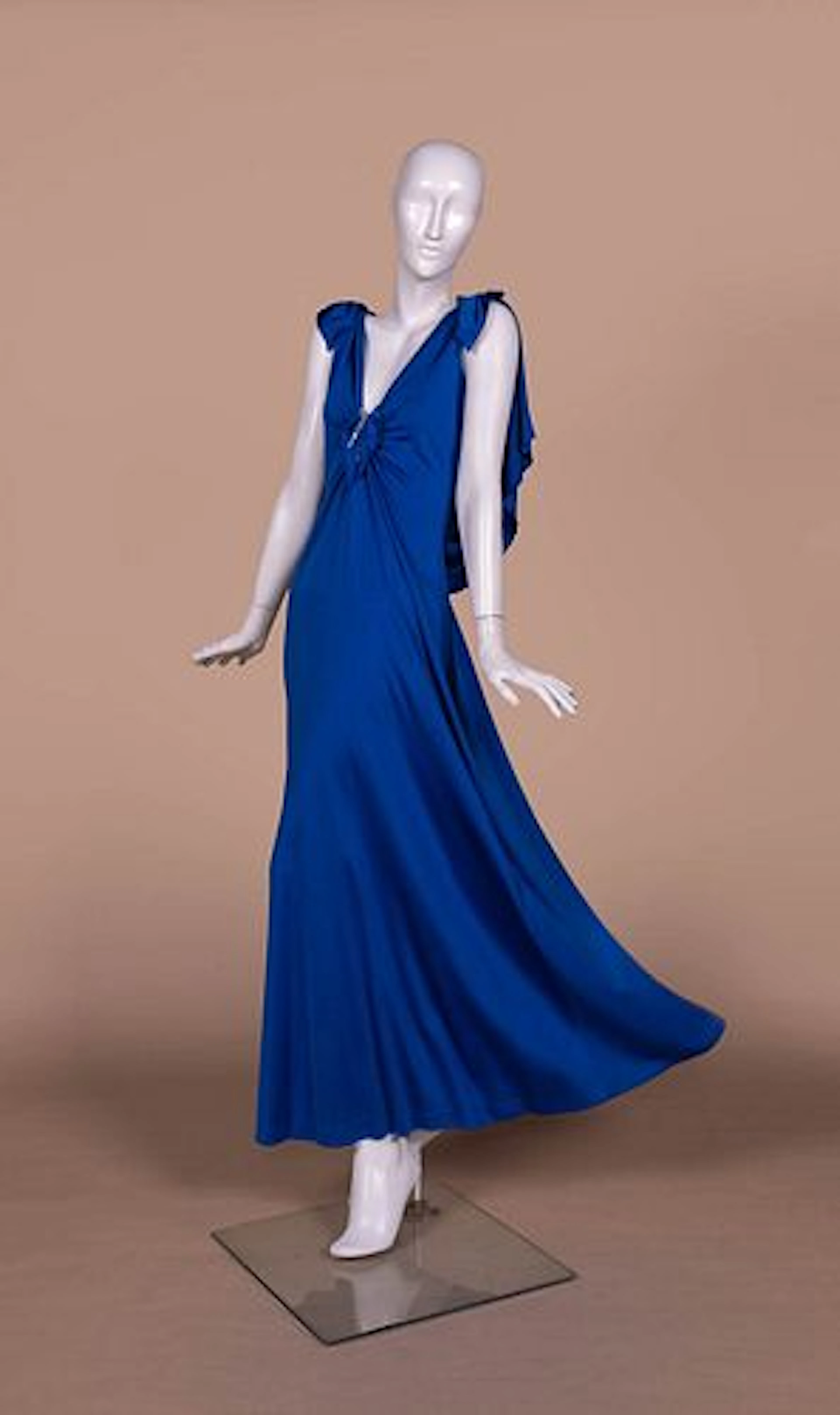 LORIS AZZARO DRAPED EVENING DRESS, C. 1980