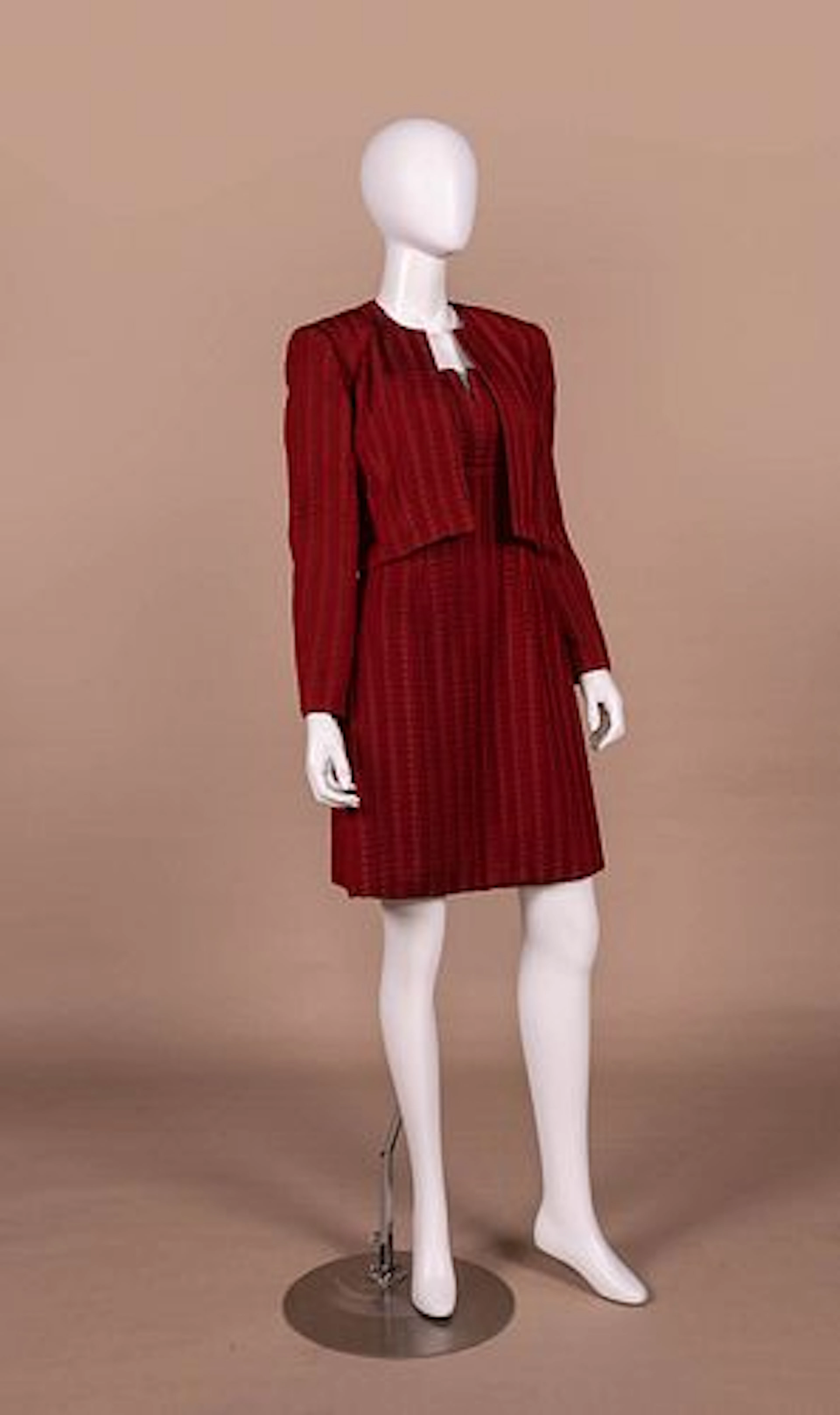 MARY MCFADDEN CRIMSON TEXTURED EVENING ENSEMBLE, 1995