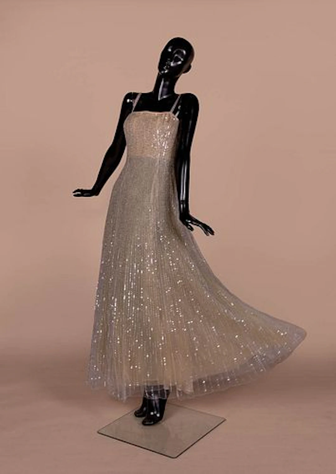 BEADED NET EVENING GOWN, 1990S