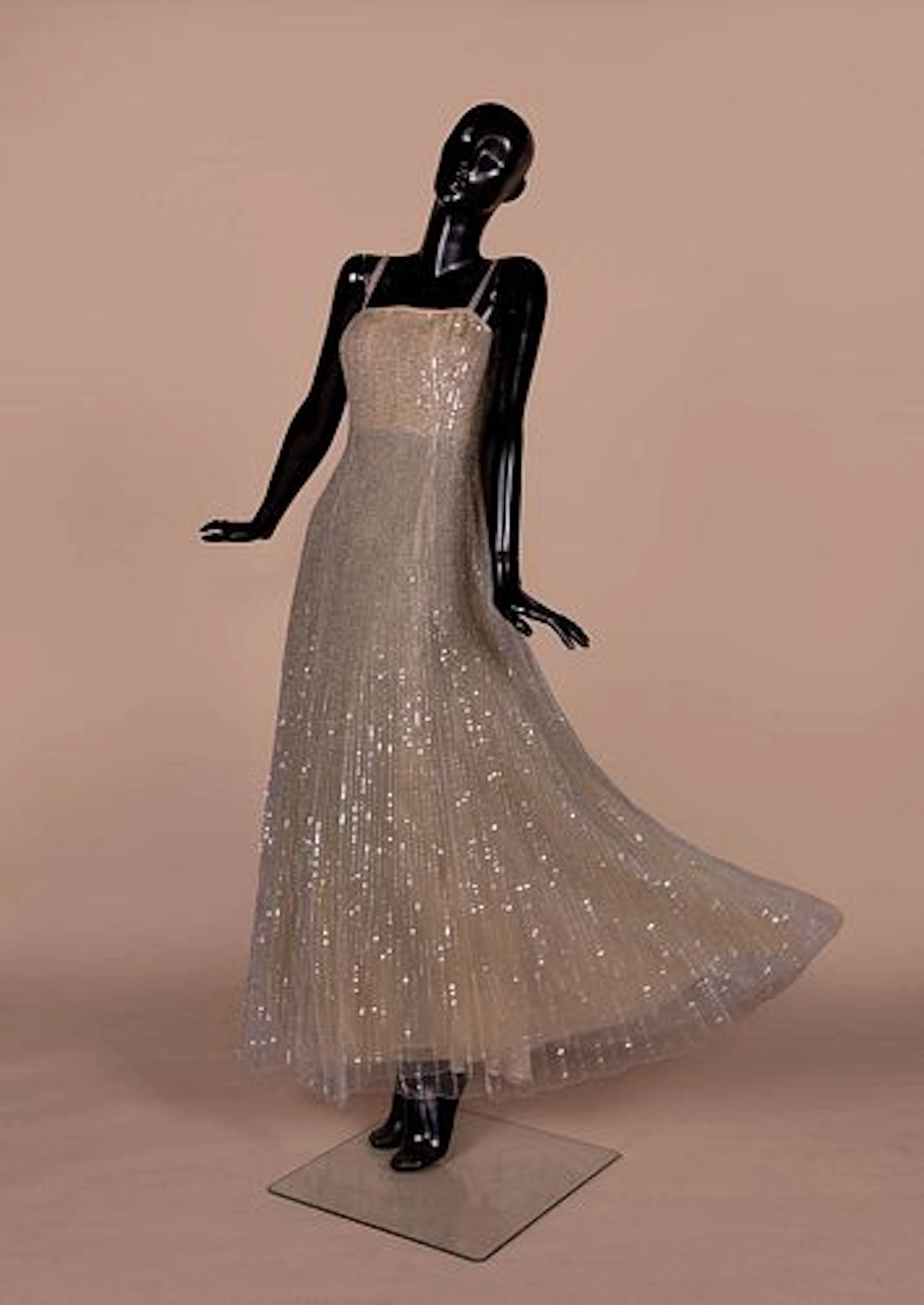 BEADED NET EVENING GOWN, 1990S