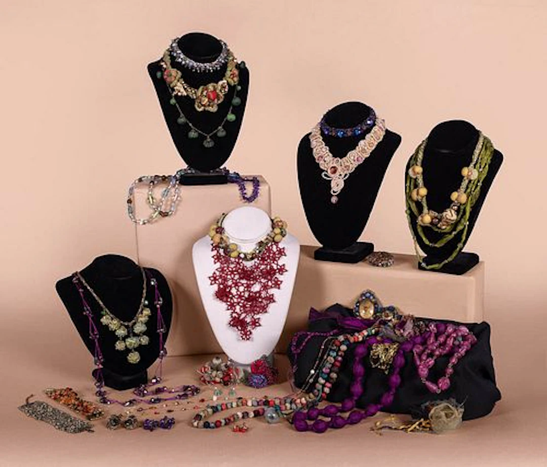 GENEROUS LOT OF WHIMSICAL TEXTILE & BEADED JEWELRY, 1990S - 2000S