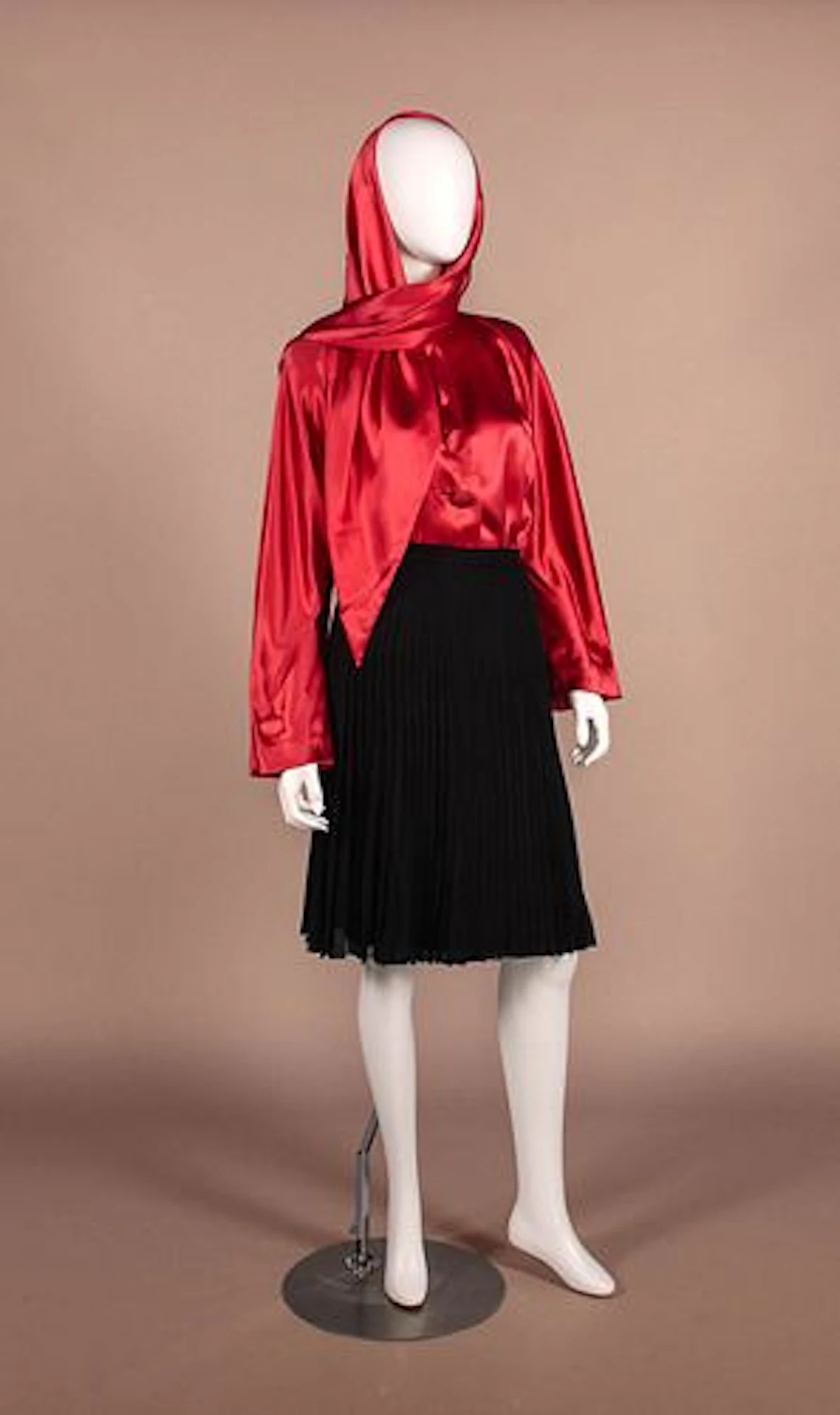 GALANOS THREE PIECE SATIN & CHIFFON ENSEMBLE, USA, 1980s