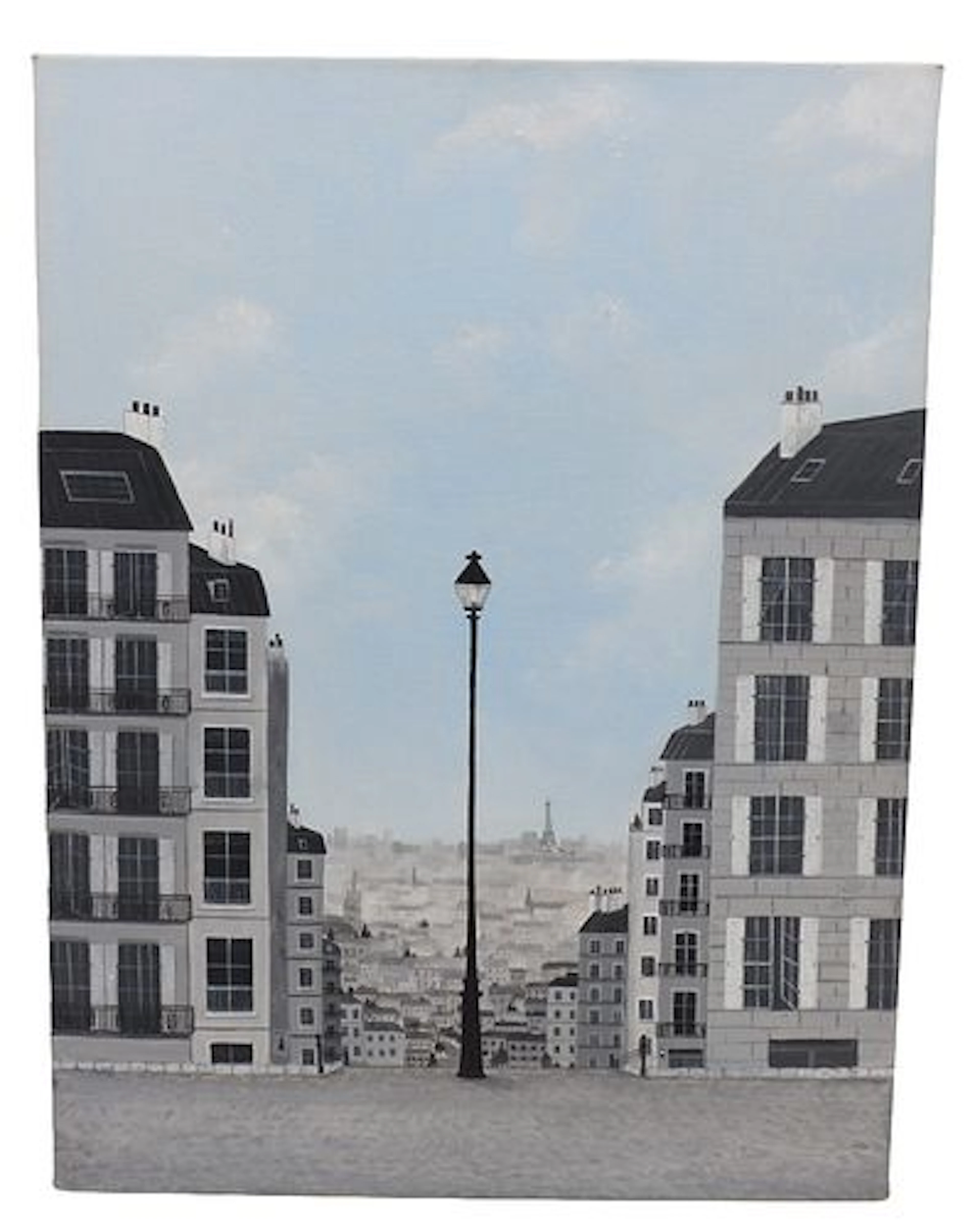 Frenchie Monochromatic Oil on Canvas "Les Escaloers de Montmartre"
