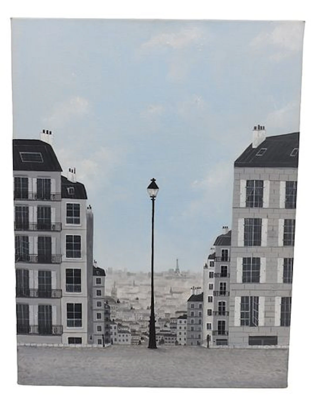 Frenchie Monochromatic Oil on Canvas "Les Escaloers de Montmartre"