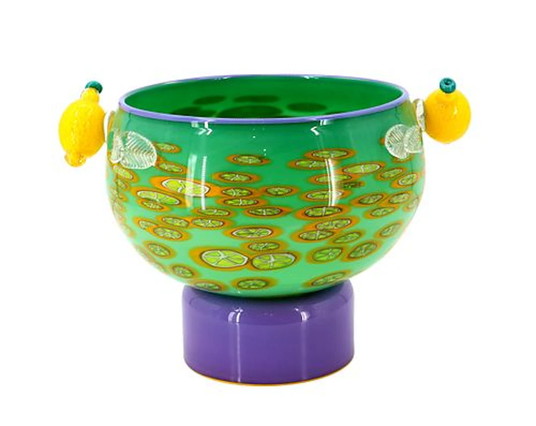 American Pinkwater Glass Handblown Whimsical Lemon Bowl