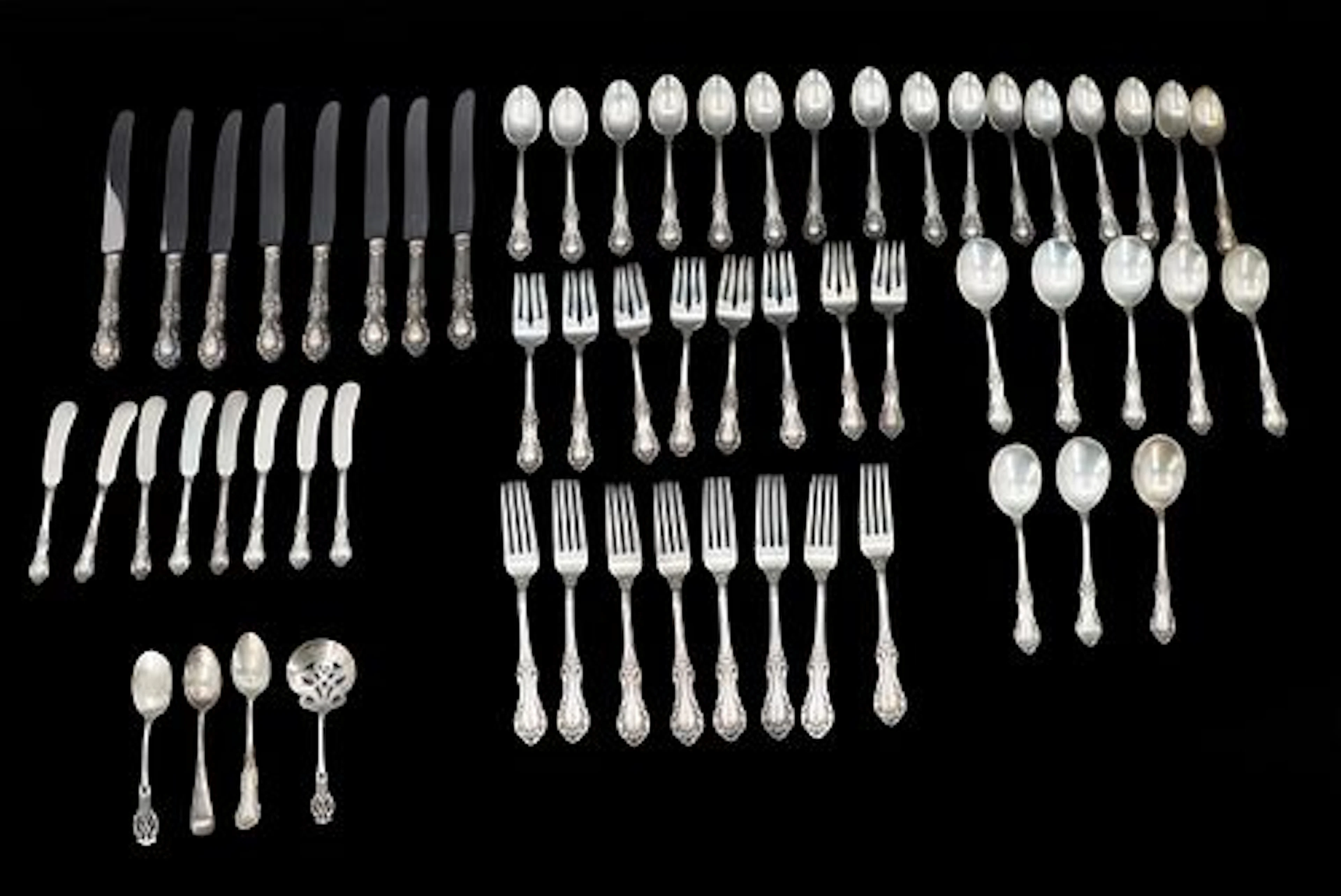 (52) Piece Wallace "Pansy" Sterling Silver Flatware - Approx 56.12 ozt.