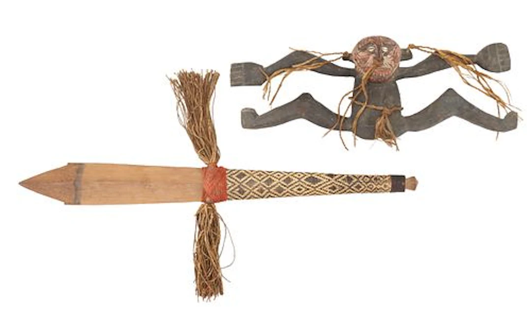 (2) Papua New Guinean Sepik Tribe Carved Wood Objects
