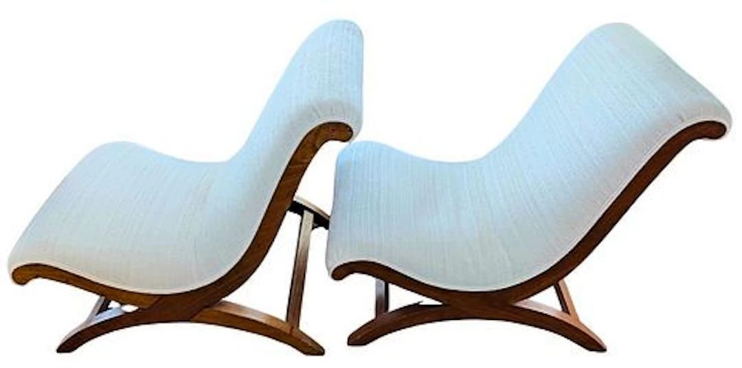 Pair of American Mid Century Modern "Anti-Rocking Chair" Recliners