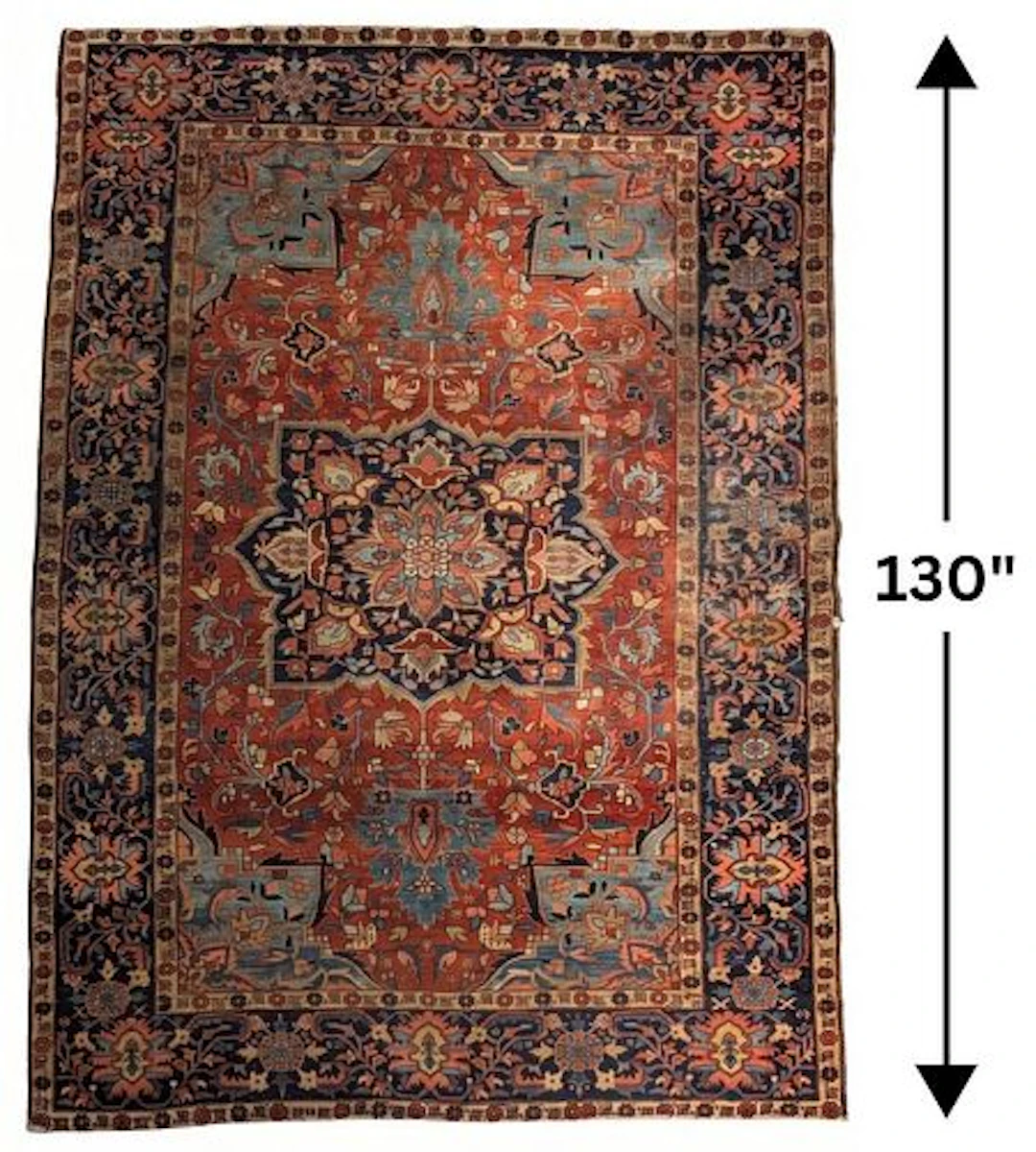 Antique Persian Hand Knotted Heriz Area Rug