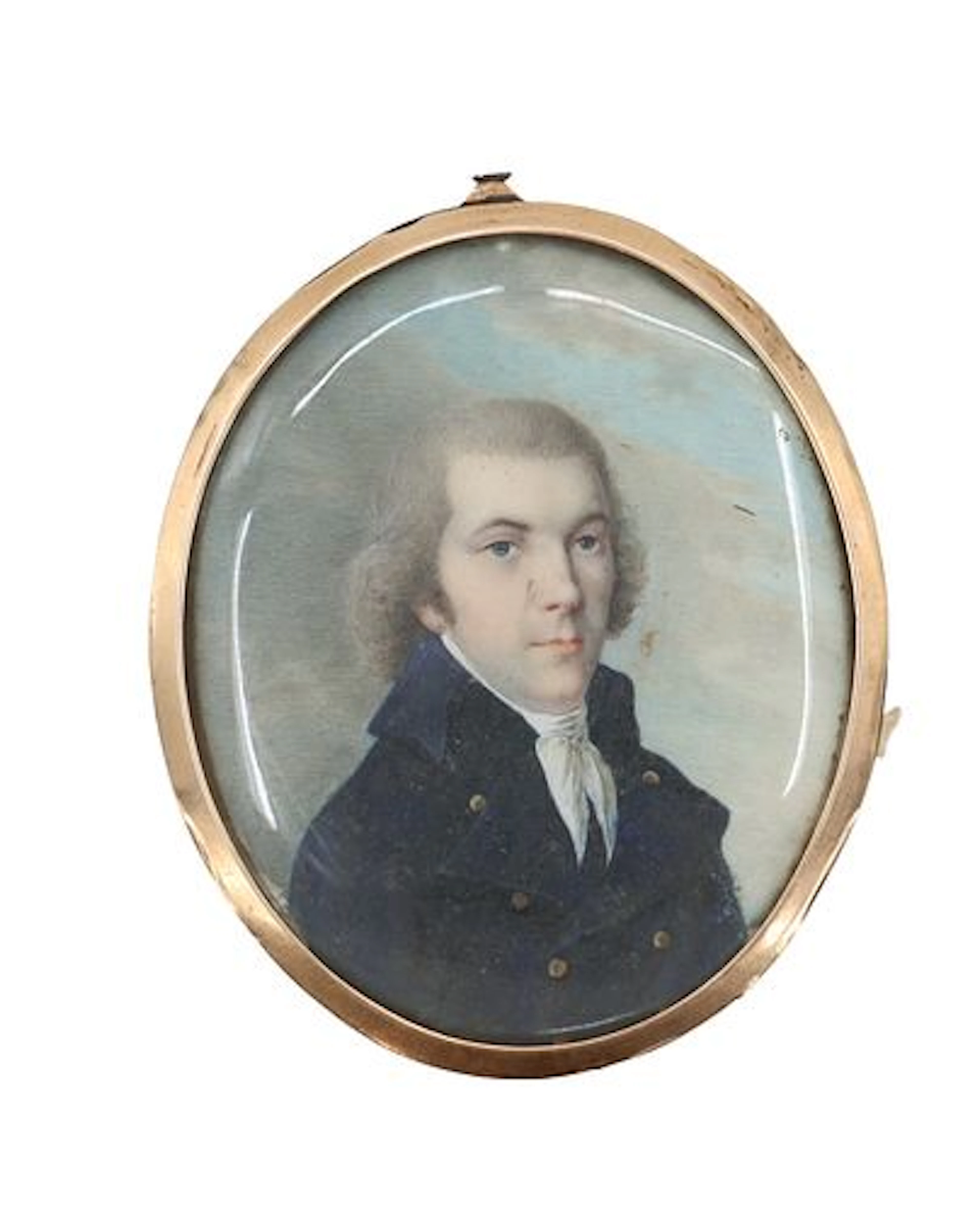 Late 18th/Early 19th C. Oval Miniature Portrait of a Gentleman with