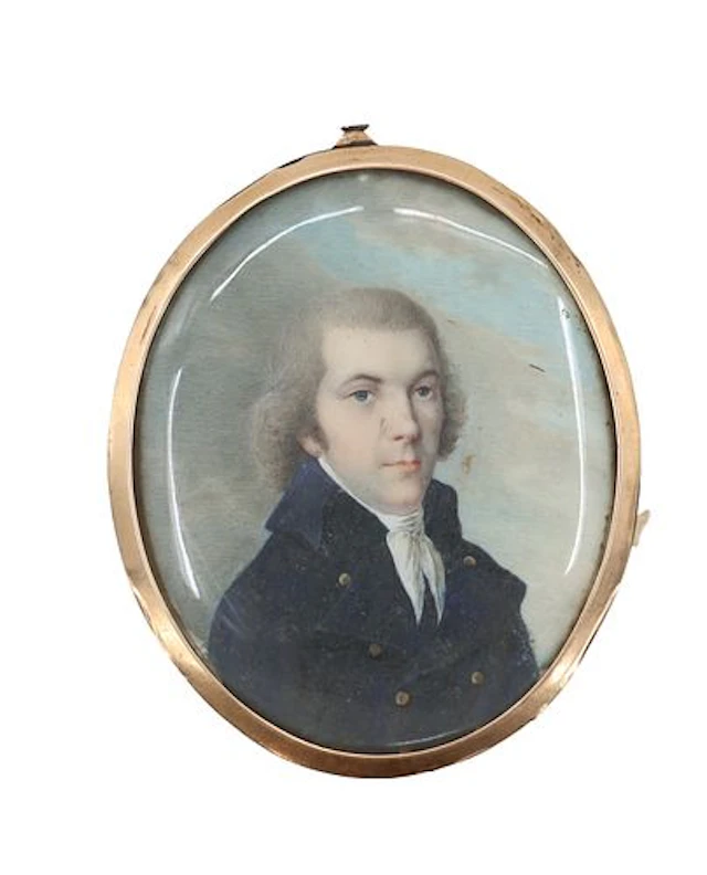 Late 18th/Early 19th C. Oval Miniature Portrait of a Gentleman with