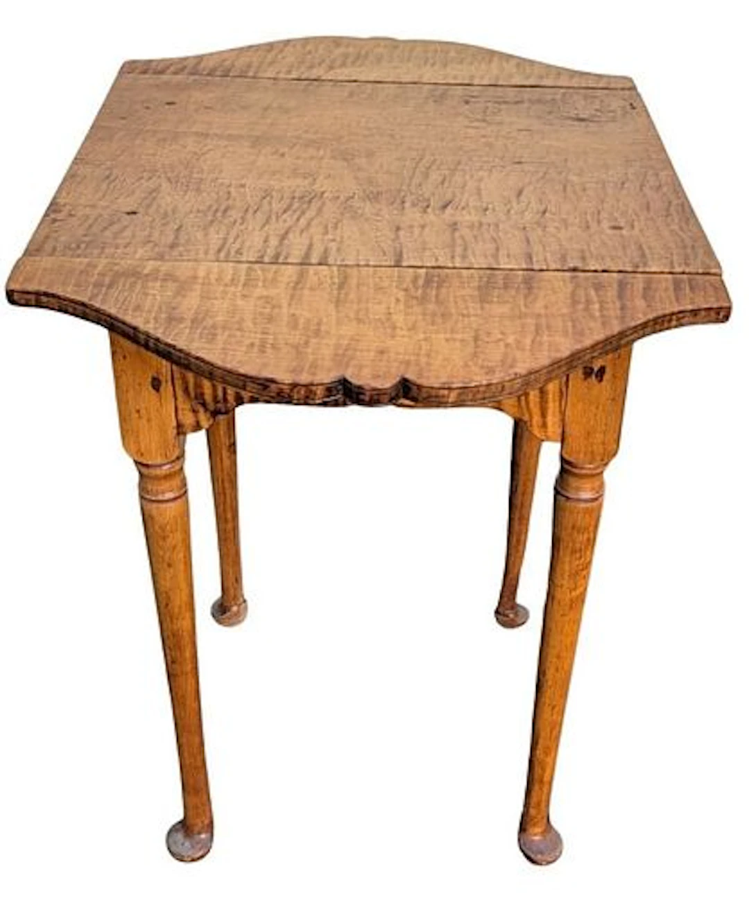 Antique Hepplewhite Style Tiger Maple Drop-Leaf Table