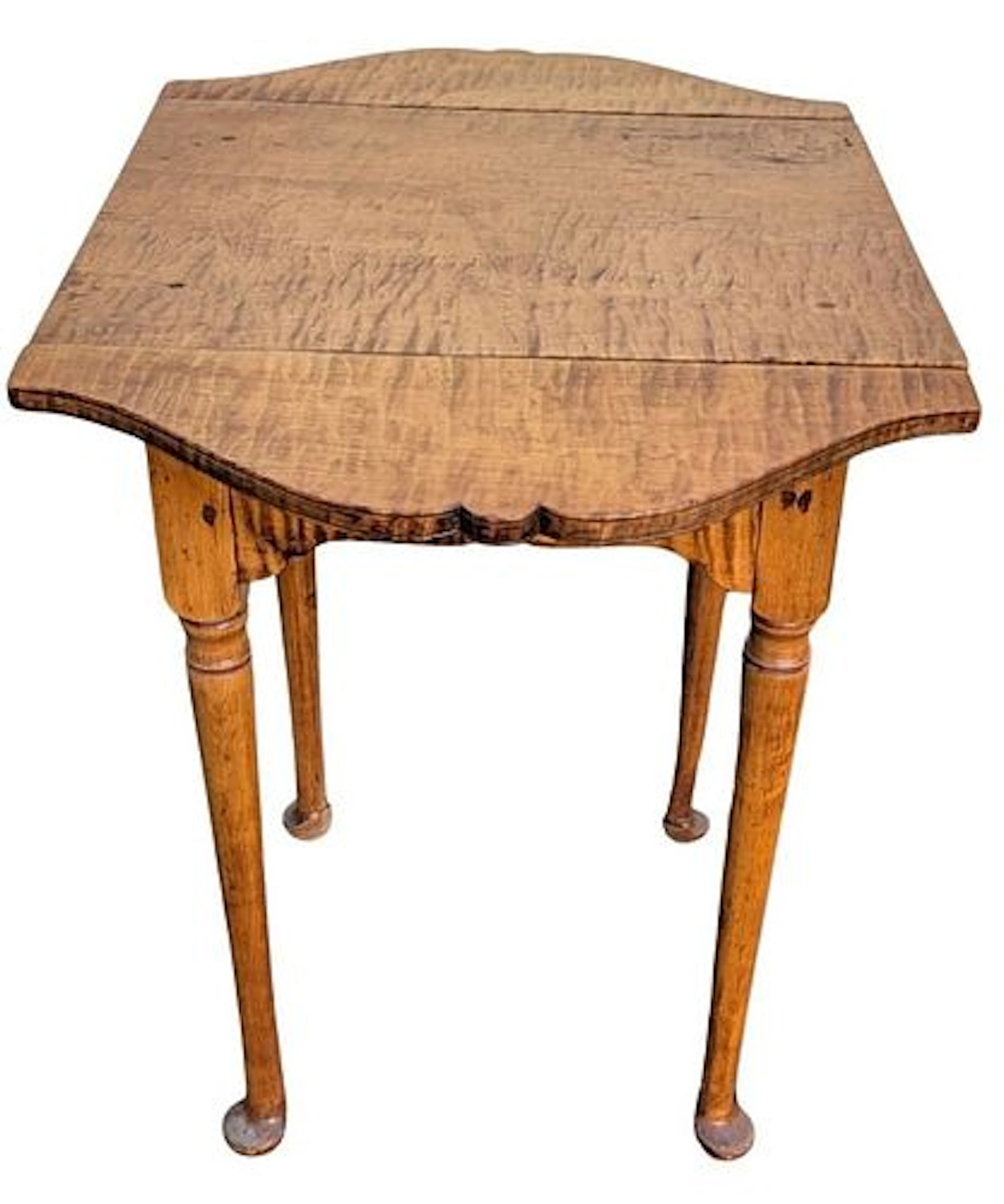 Antique Hepplewhite Style Tiger Maple Drop-Leaf Table
