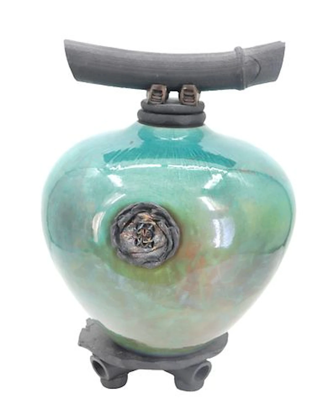 Matthew Lovein (Born 1949) American, "Wish Keeper" Raku Ceramic Vase