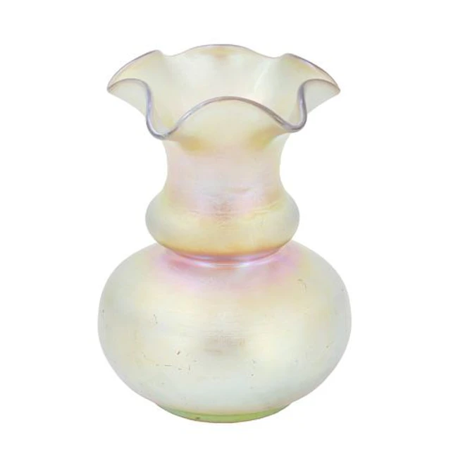 Steuben Light Gold Aurene Art Glass Vase