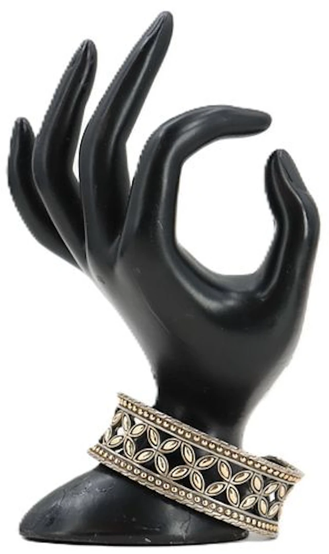 Marked Sterling Silver and 18k Gold Reticulated Bracelet - Gross 45.2 g.