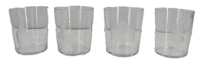 (4) Rare, Exceptional Austrian J. & L. Lobmeyr Etched Crystal Tumblers