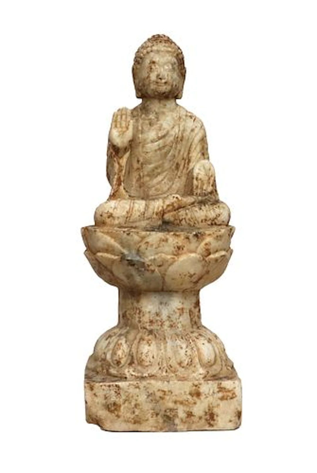 Chinese Carved Stone Seated Buddha