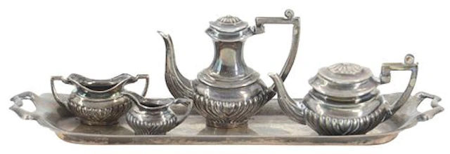(5) Piece A. Marston & Co. Sterling Silver Miniature Coffee and Tea