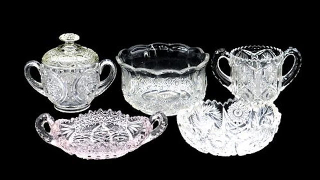 (5) Cut Glass Serving Pieces
