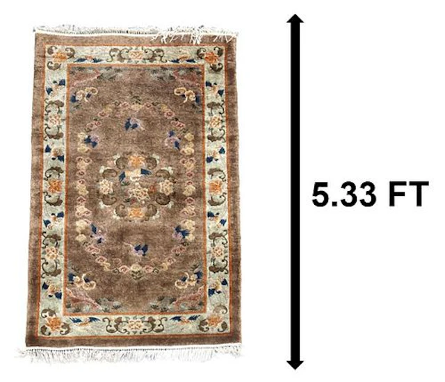 Vintage Chinese Art Deco Style Hand-Knotted Silk and Wool Rug