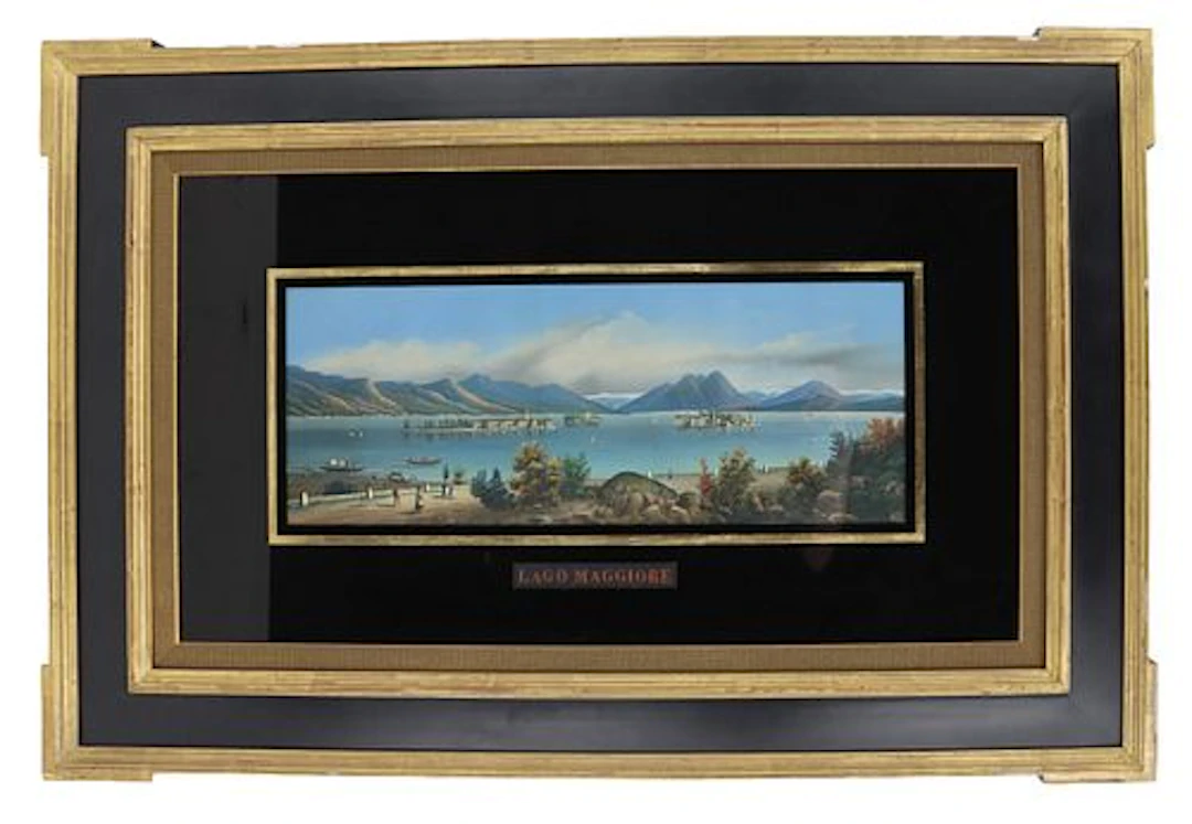 Late 19th Century Italian School, Gouache on Paper "Lago Maggiore"