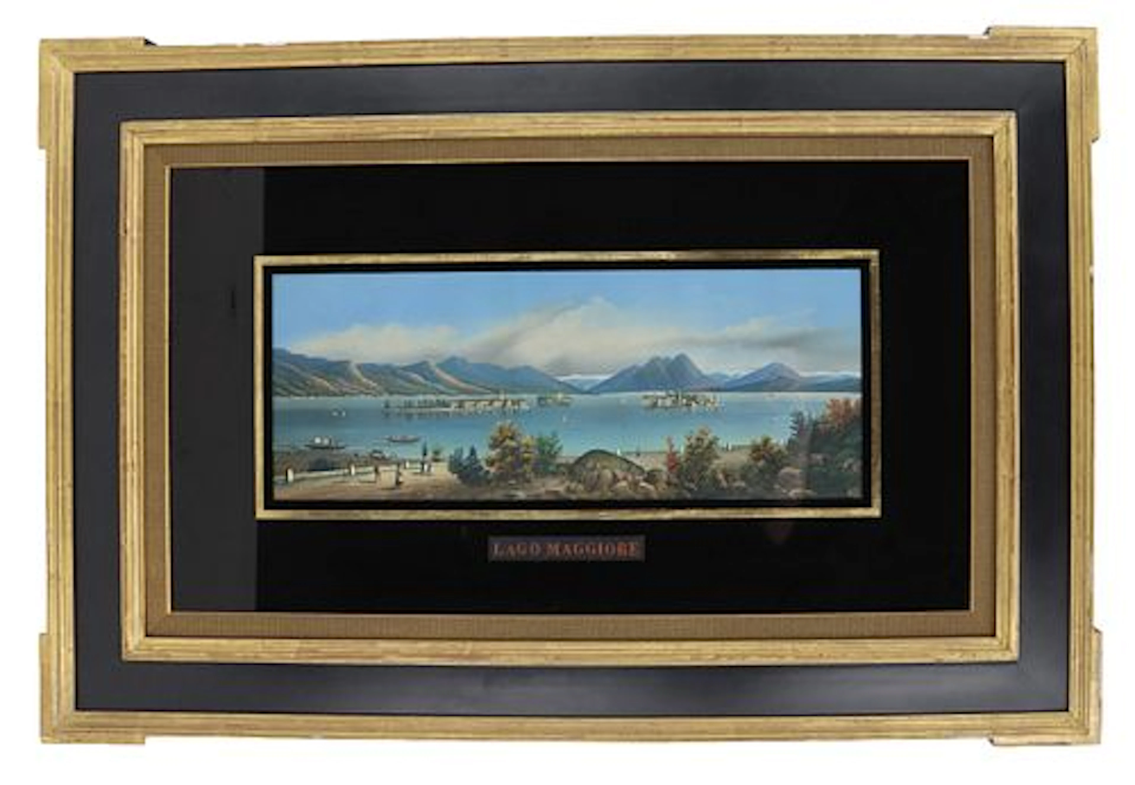 Late 19th Century Italian School, Gouache on Paper "Lago Maggiore"