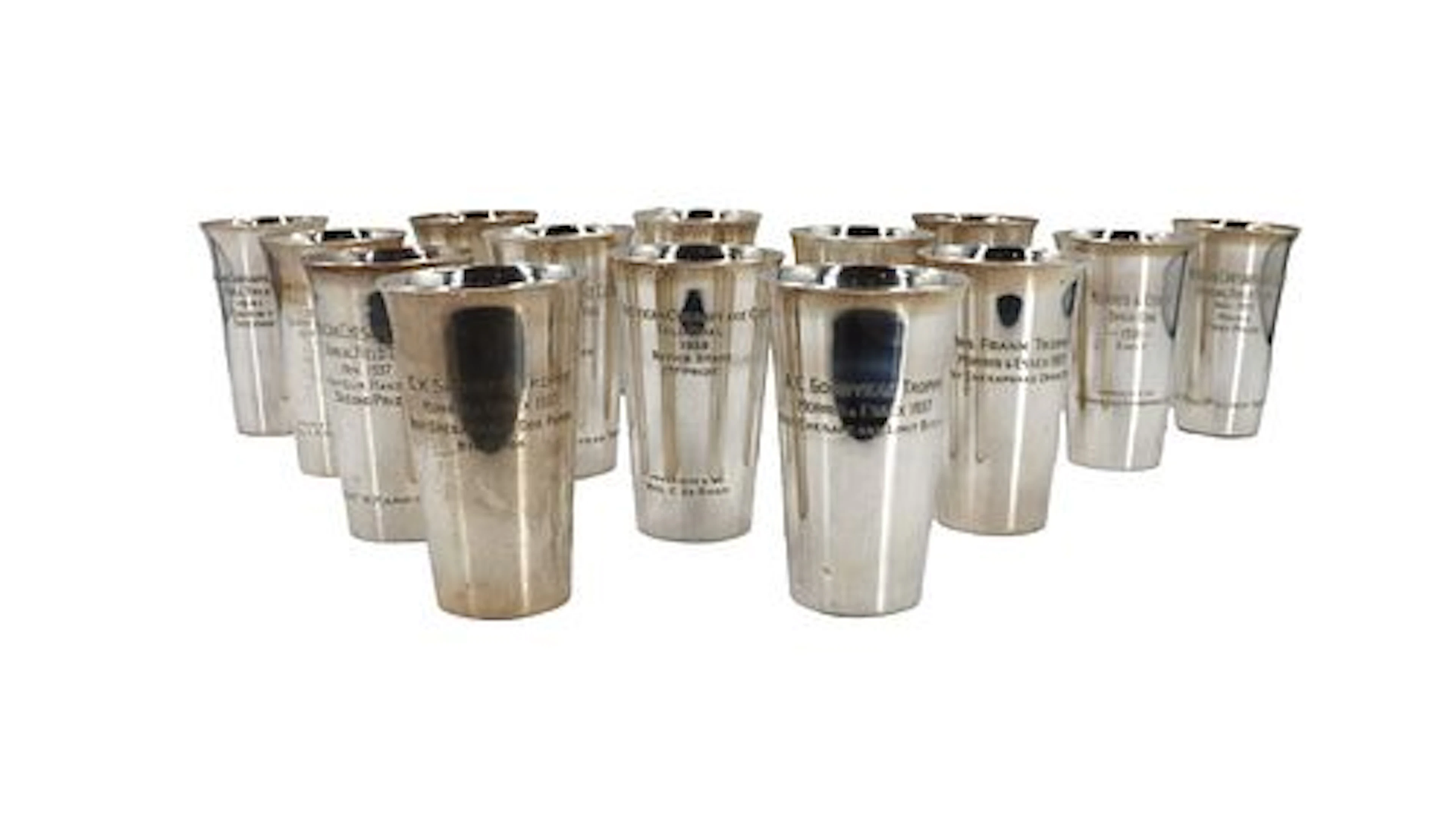 (14) New England Makers Sterling Silver Commemorative Mint Julep Cups