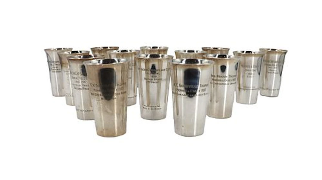 (14) New England Makers Sterling Silver Commemorative Mint Julep Cups