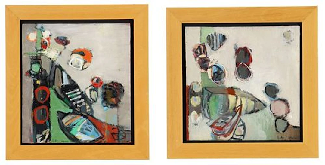 Leslie Allen, 20th/21st Century American, Pair of Abstract Oil Paintings