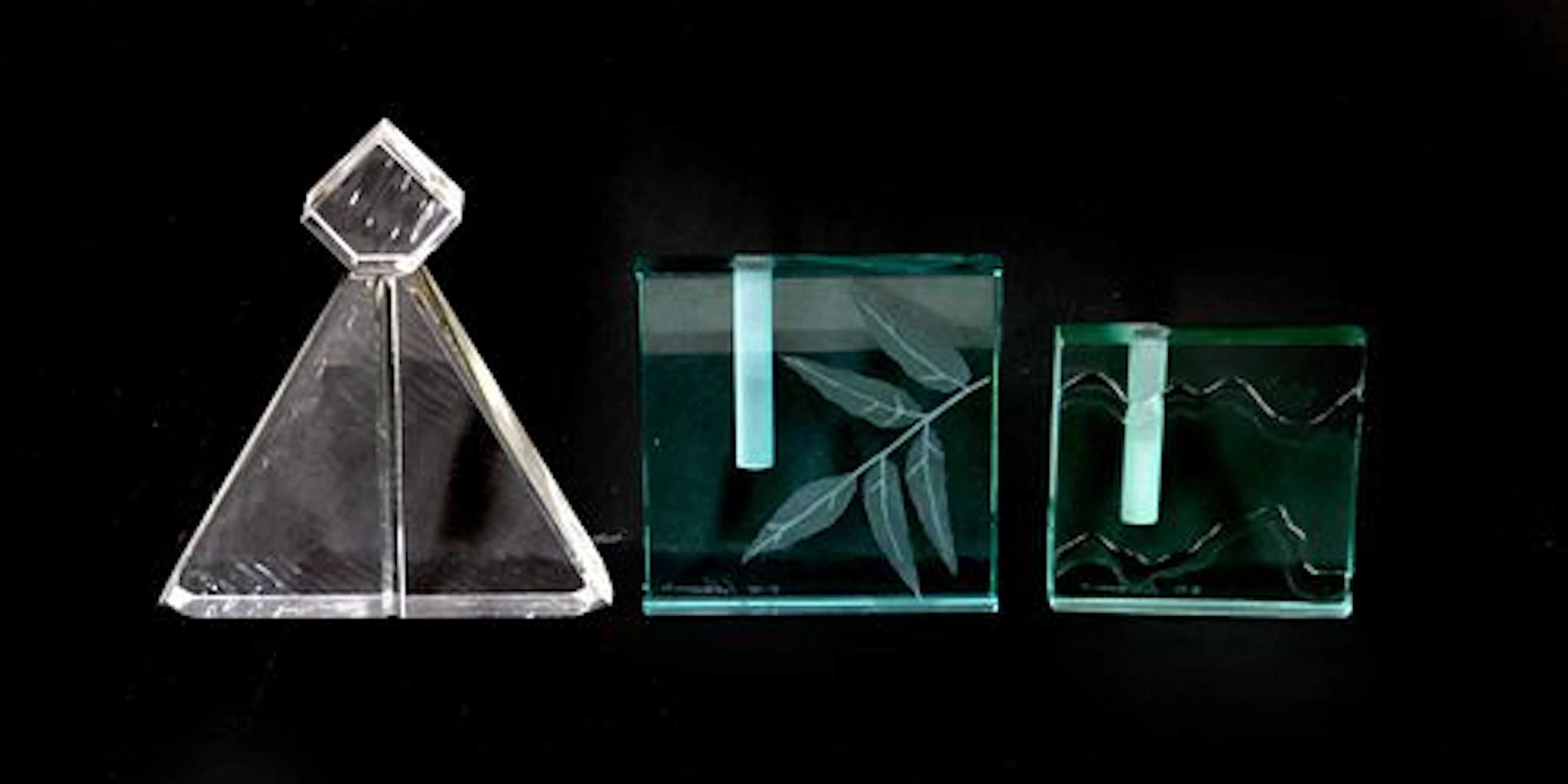 (3) Vintage Decorative Clear Glass Items