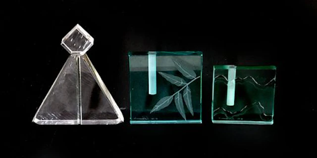 (3) Vintage Decorative Clear Glass Items