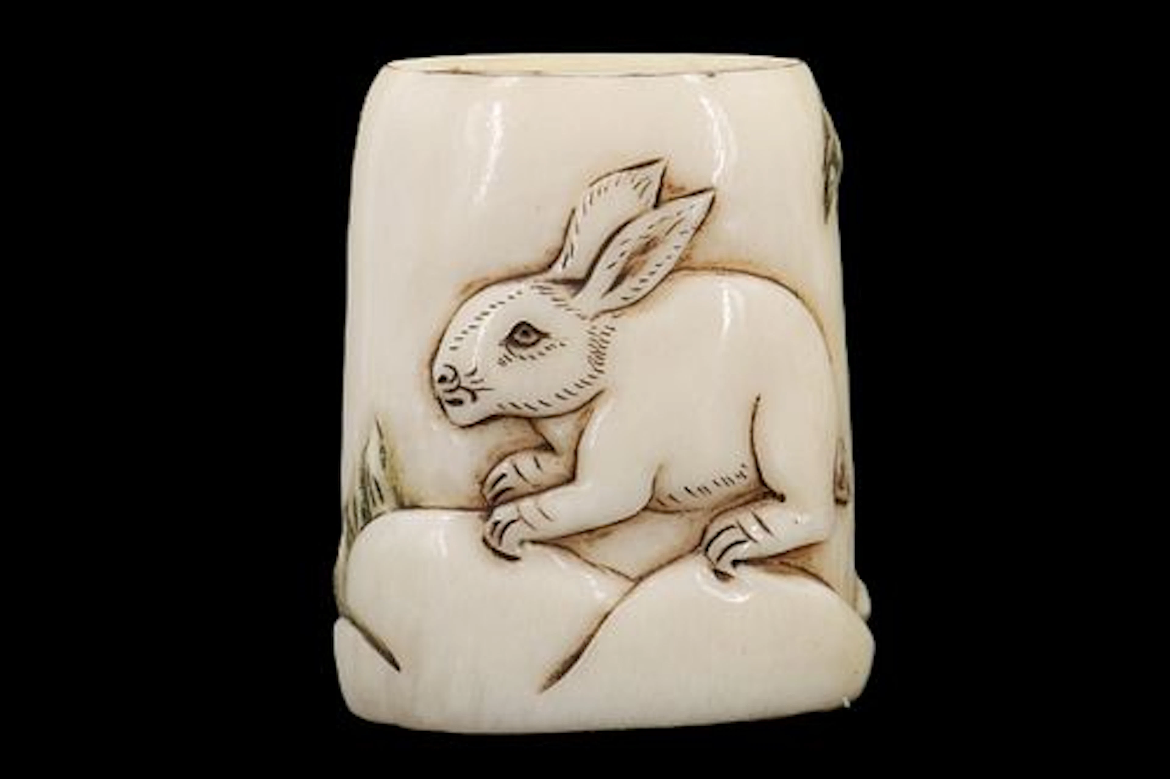 Japanese Bone Netsuke of a Rabbit