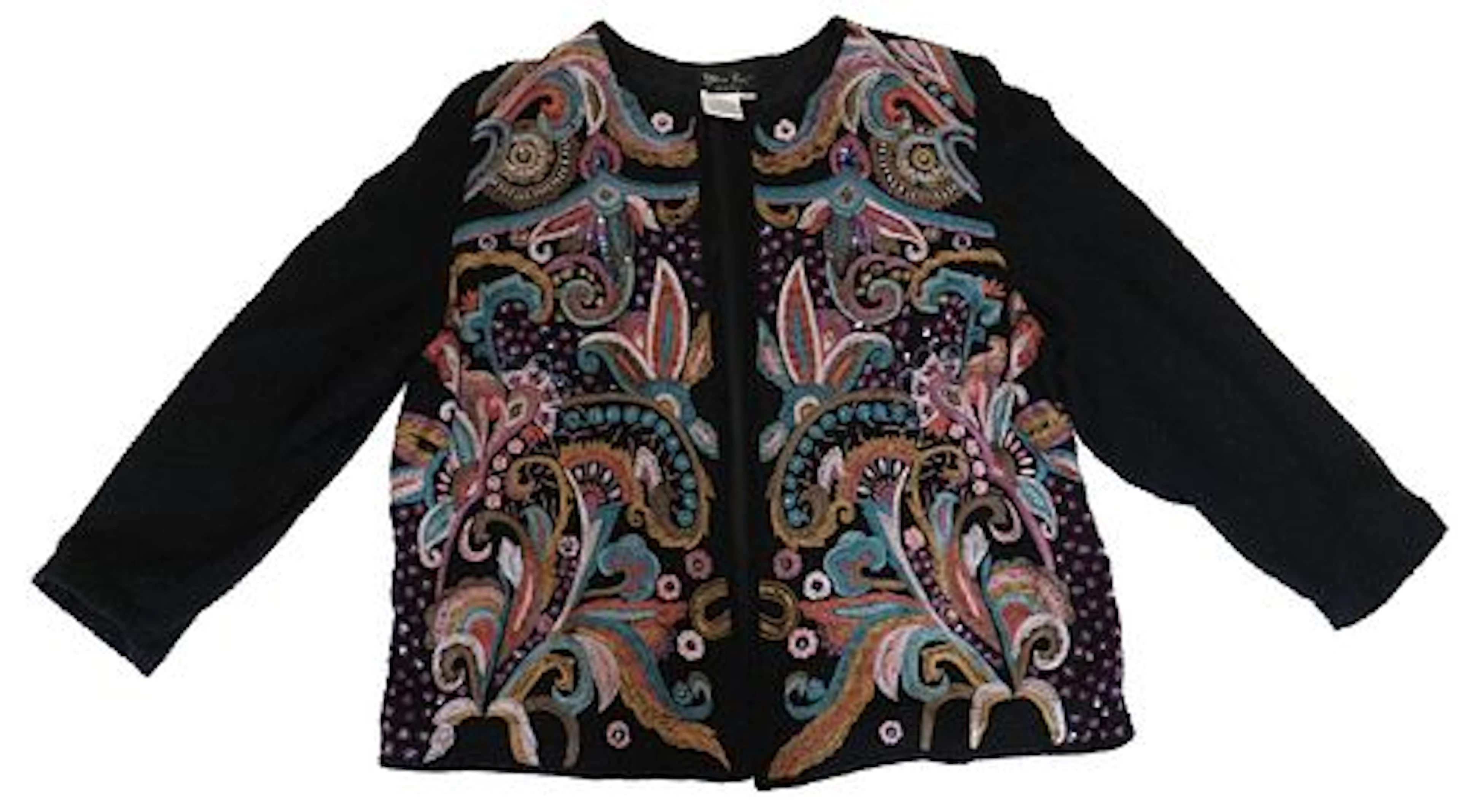 Vintage Diane Freis Original Silk Hand-Beaded & Embroidered Evening Jacket