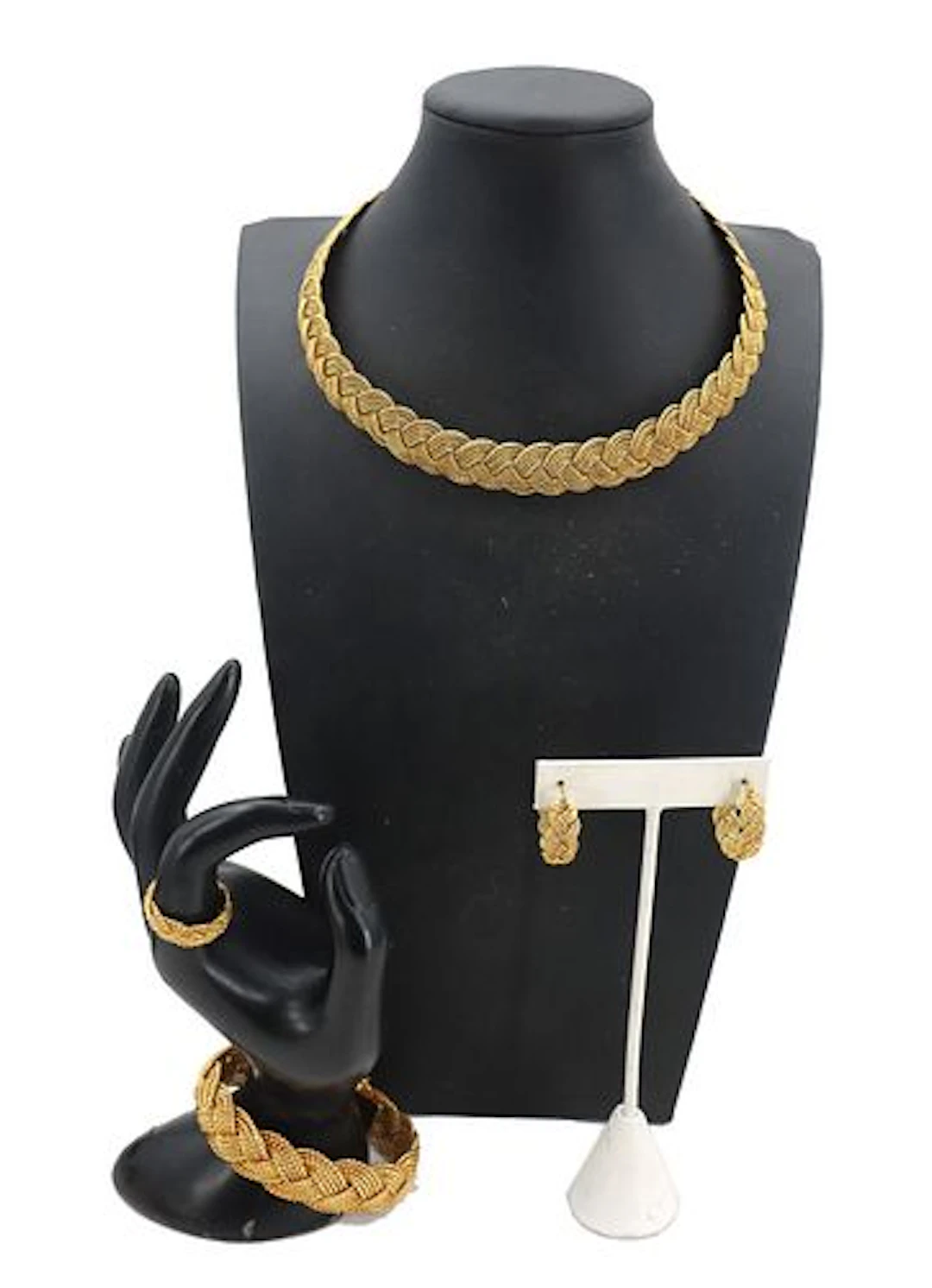 A.G.A Correa 18k Gold Woven Jewelry Set - 183.4 g.
