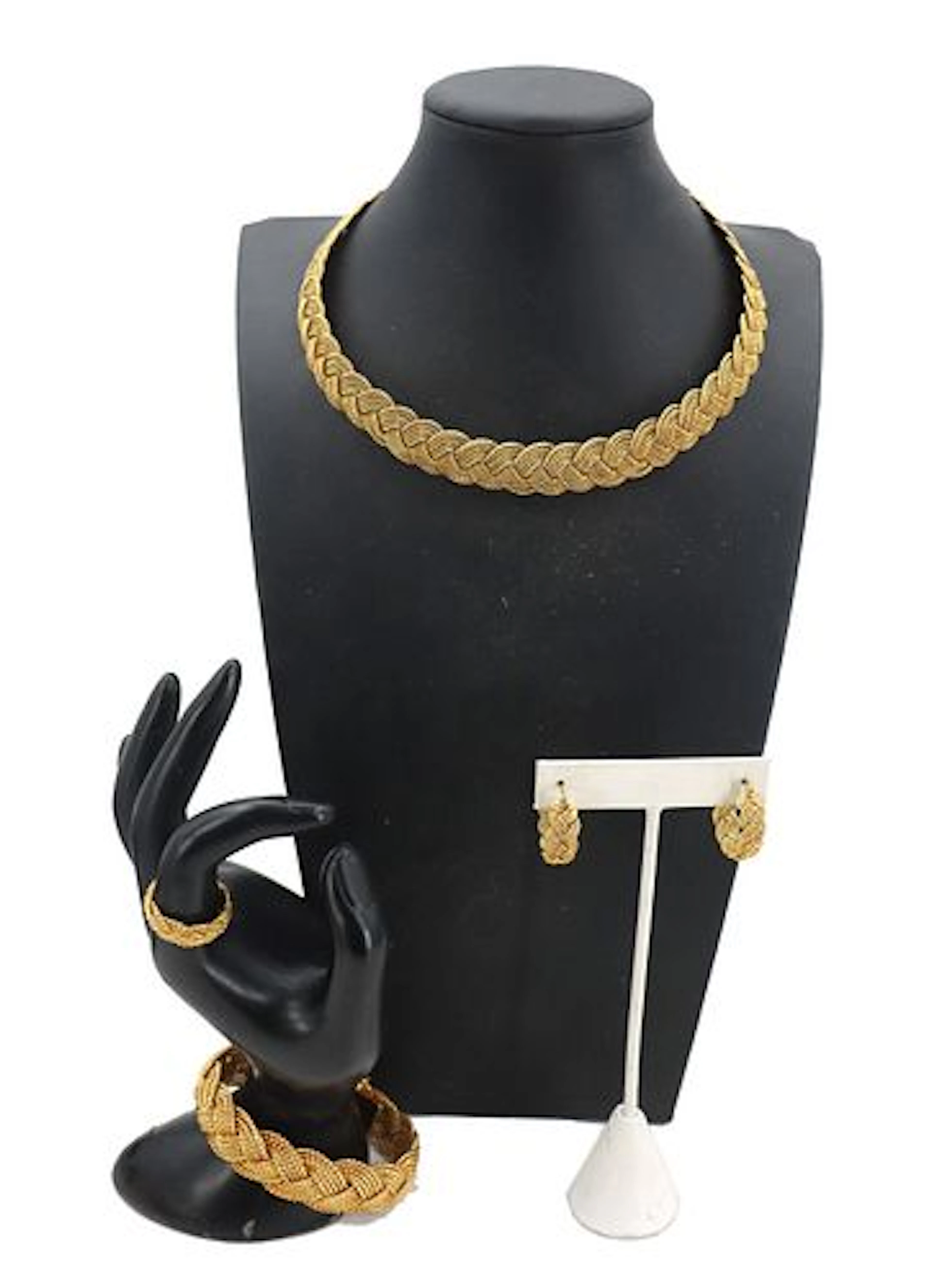 A.G.A Correa 18k Gold Woven Jewelry Set - 183.4 g.