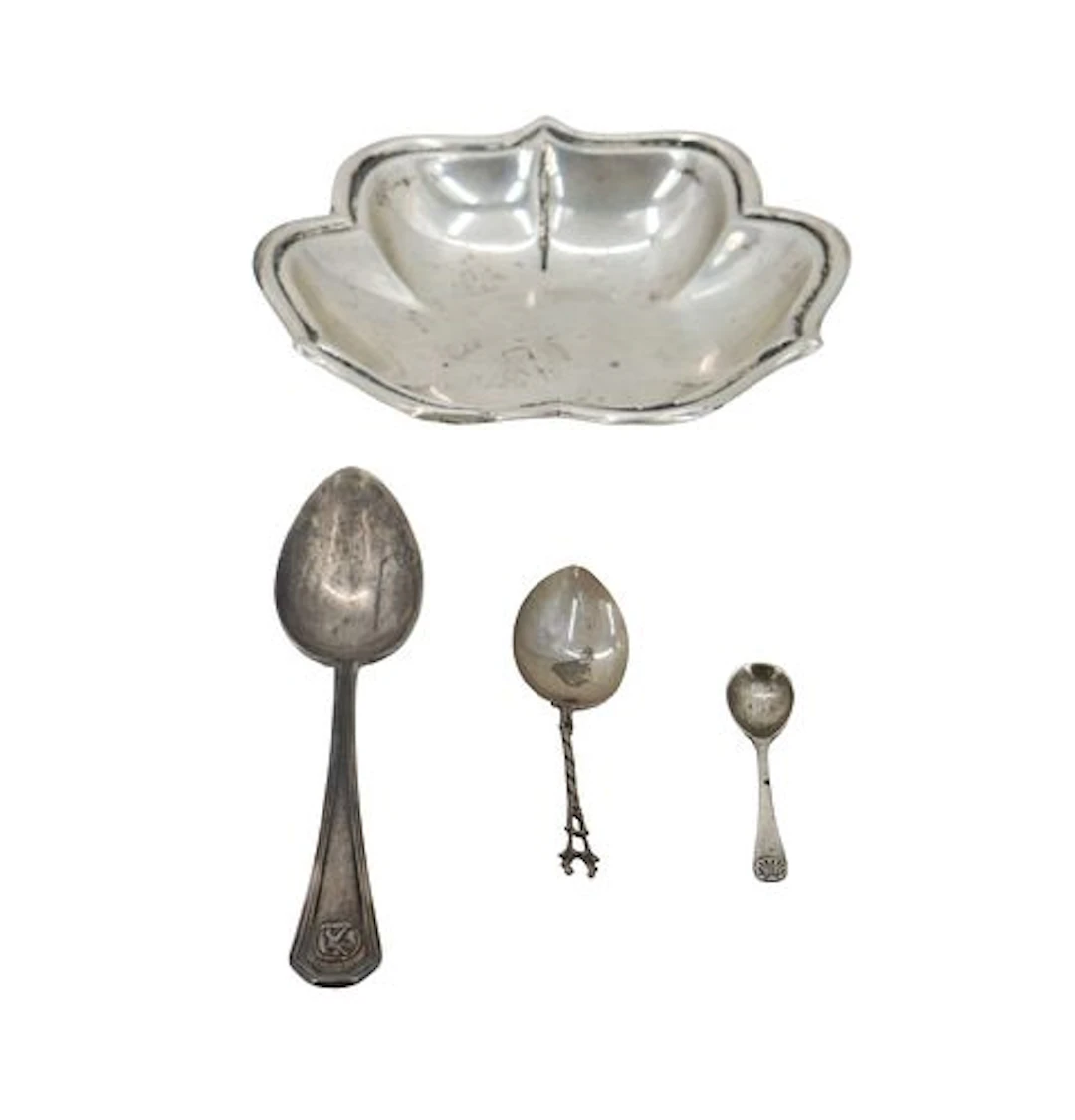 (4) Antique American and European Sterling Silver Pieces - 3.830 ozt.