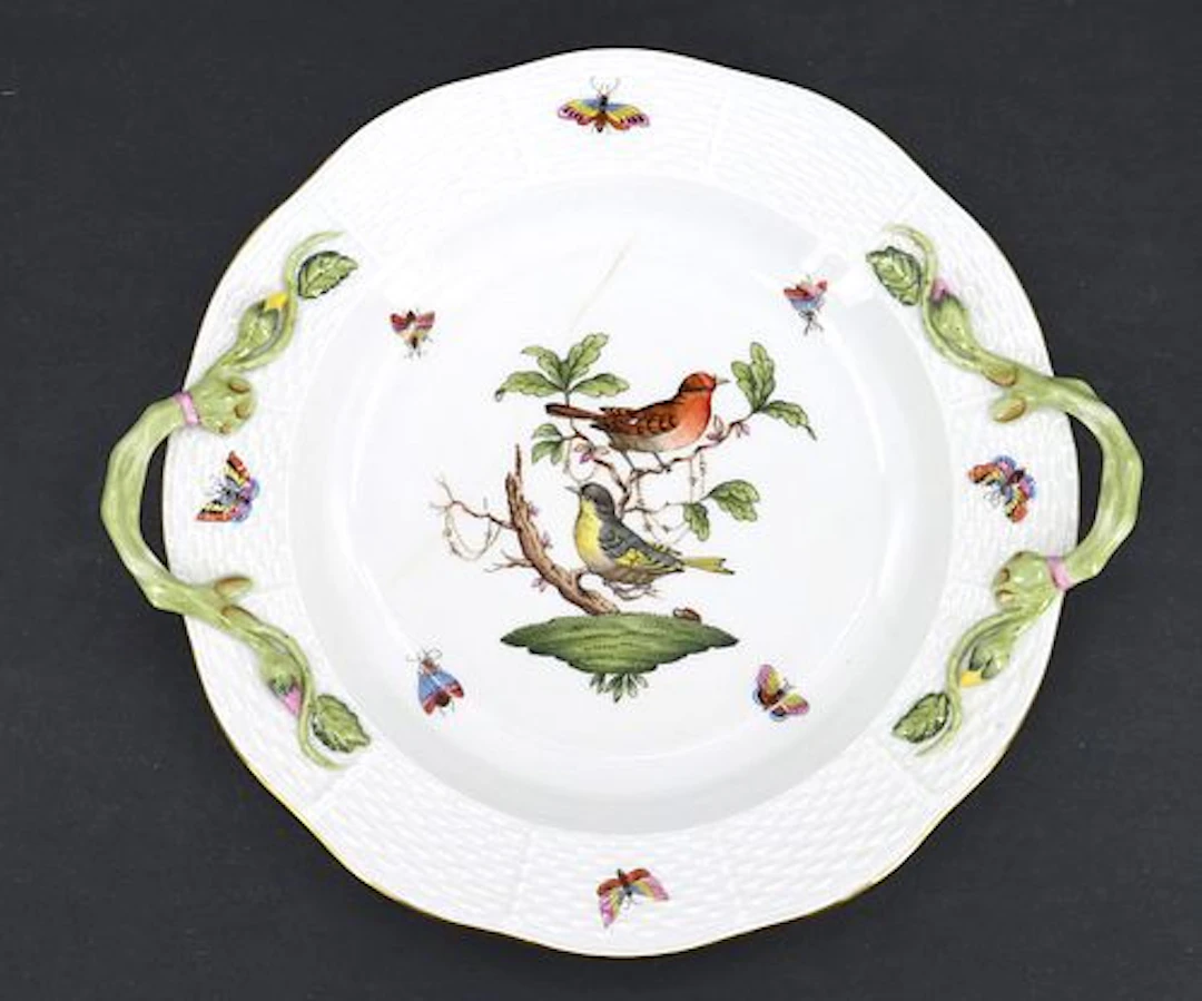 (2) Vintage Herend Hand-Painted Porcelain Serving Pieces