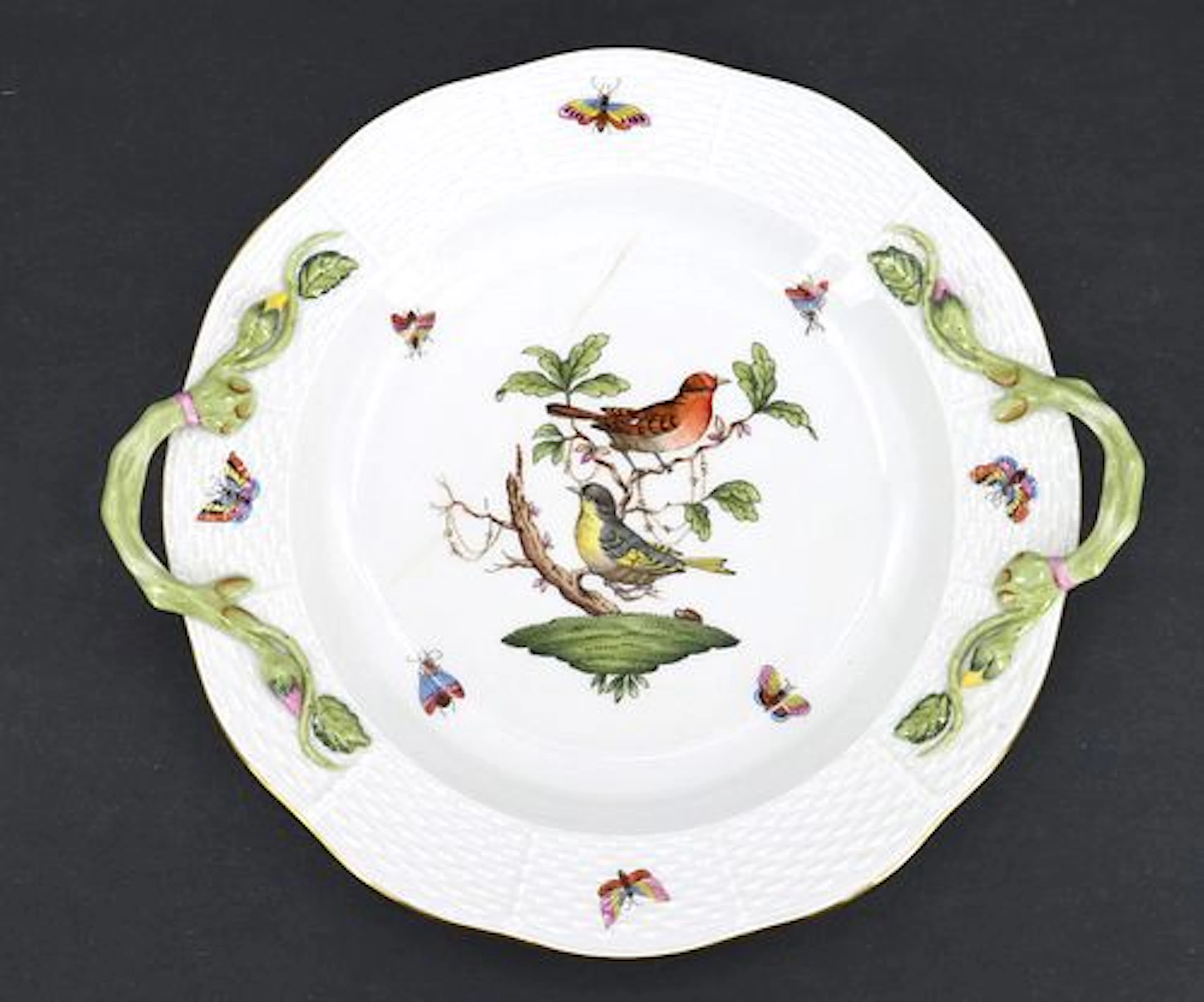 (2) Vintage Herend Hand-Painted Porcelain Serving Pieces