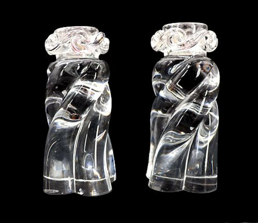 (2) Vintage Baccarat Crystal "Aladin" Twist Candlesticks