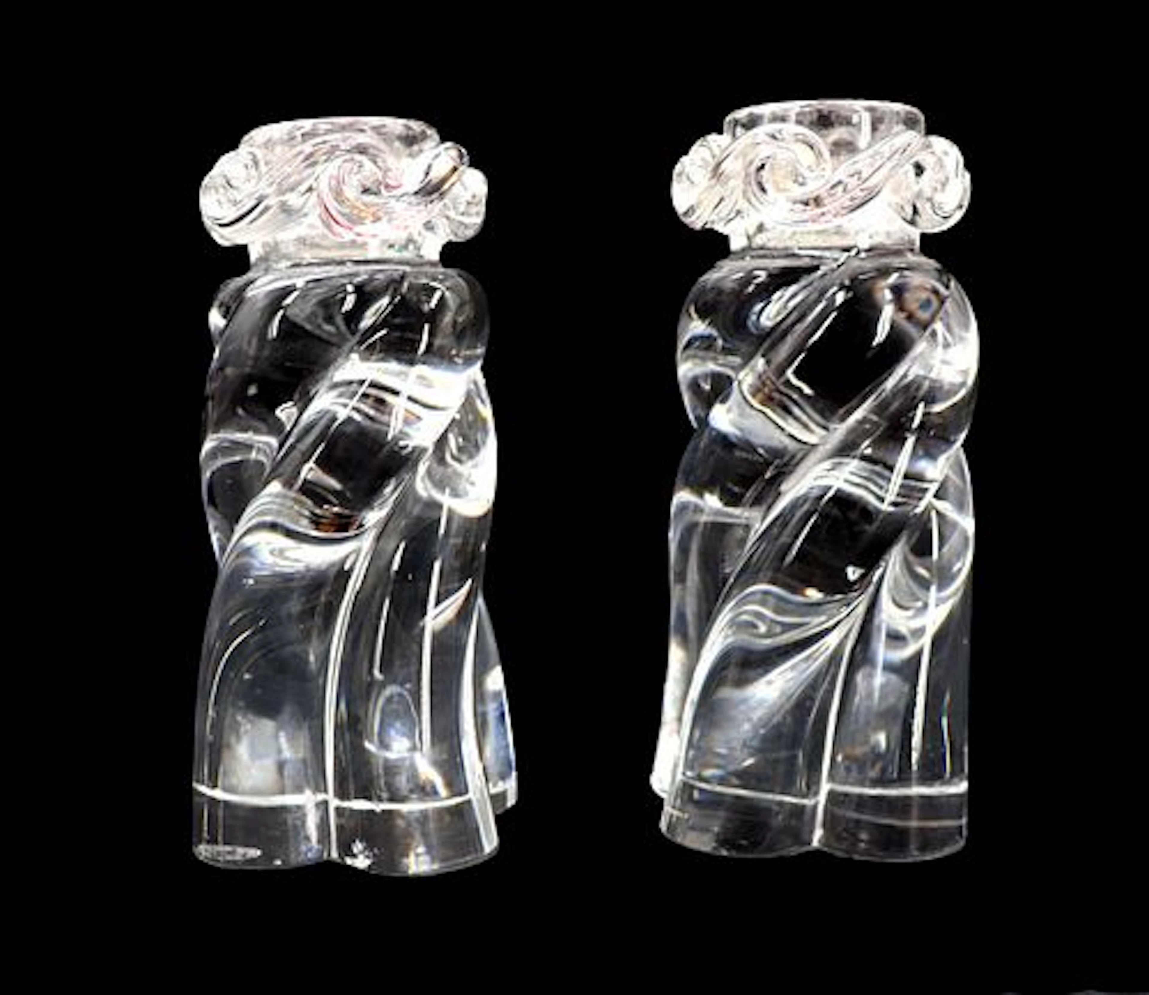 (2) Vintage Baccarat Crystal "Aladin" Twist Candlesticks