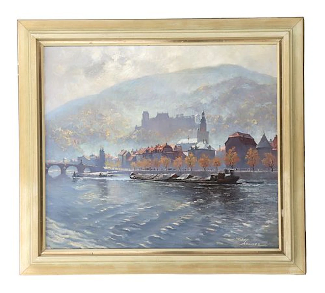 Rudolf Schwarz (20th Century) German/Austrian, Oil on Canvas Heidelberg