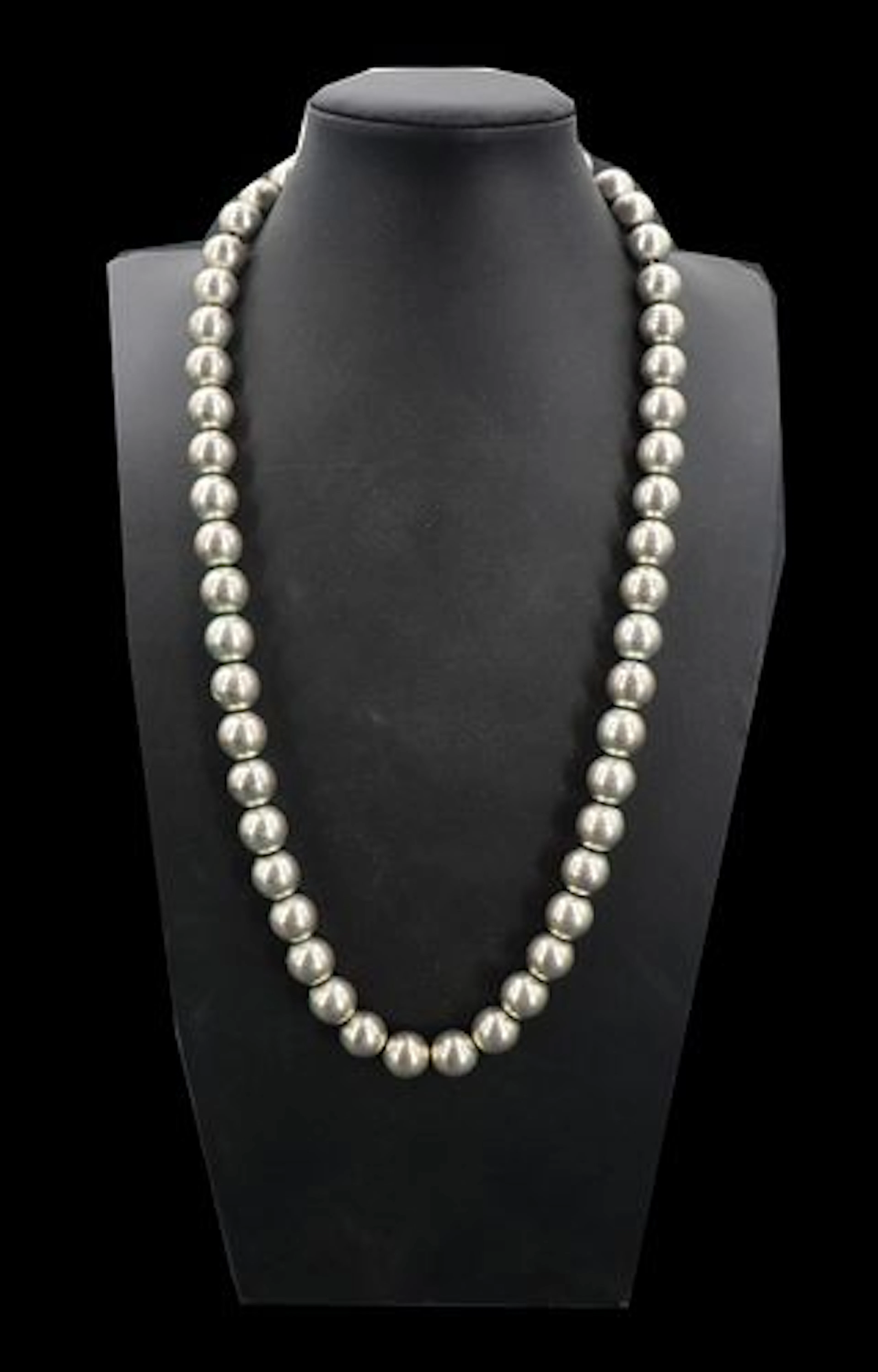 Sterling Silver Beaded Necklace - 2.445 ozt.