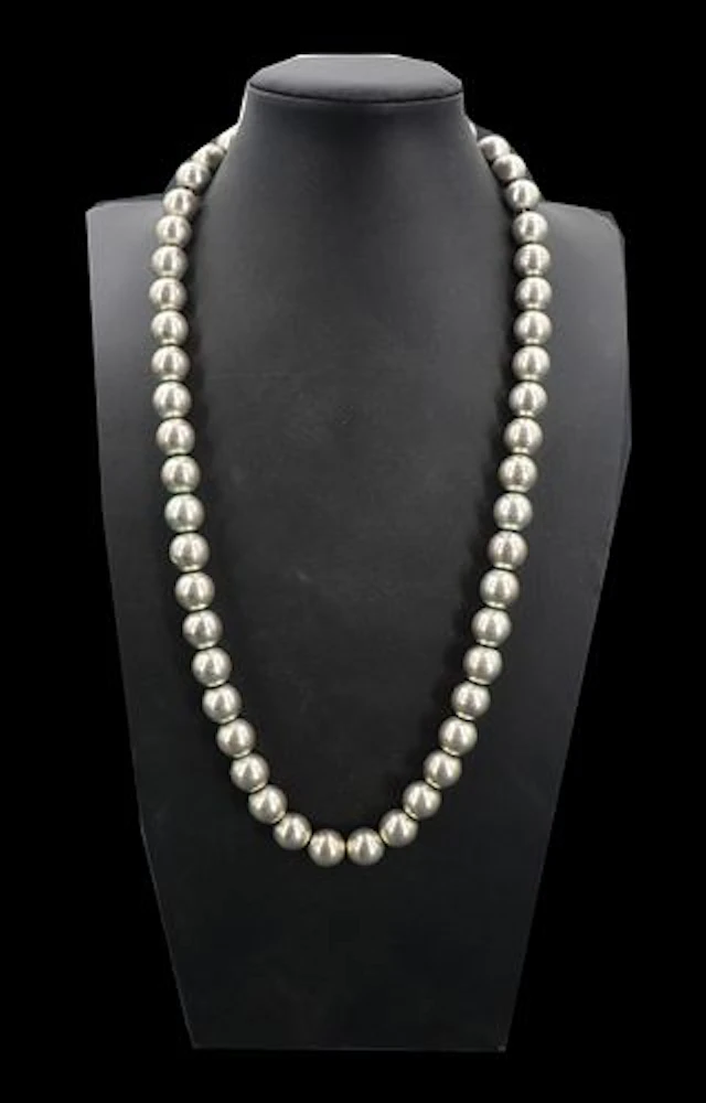 Sterling Silver Beaded Necklace - 2.445 ozt.