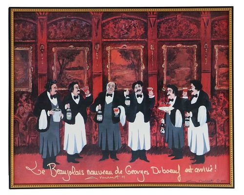 Guy Buffet (Born 1943) French, Lithograph "Beaujolais Noveau de Georges