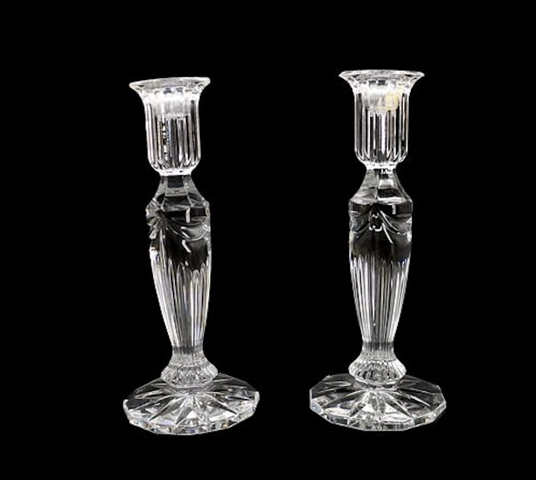 (2) Waterford Prentiss Crystal Candlesticks