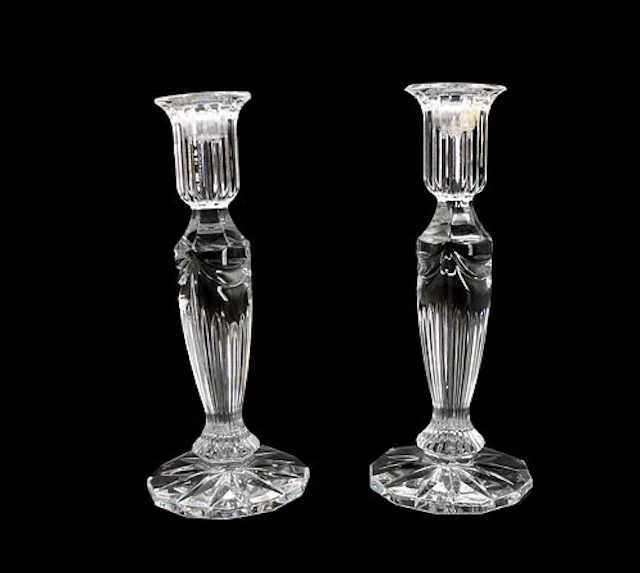 (2) Waterford Prentiss Crystal Candlesticks