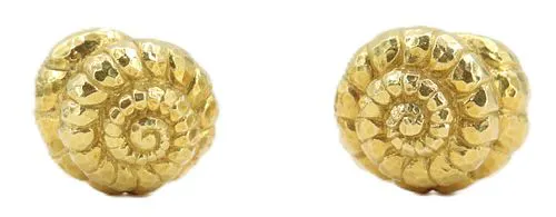 Pair of David Webb 18k Gold Nautilus Shell Double Sided Cufflinks - 18 g.