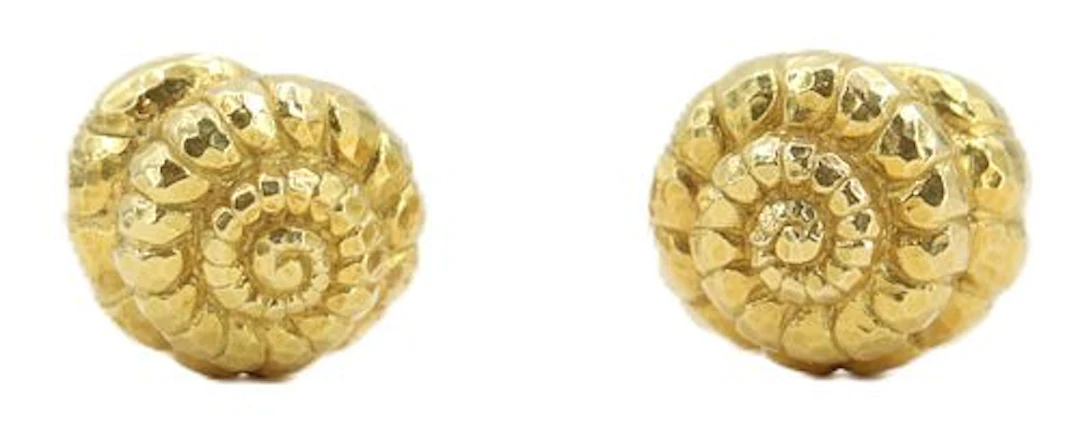 Pair of David Webb 18k Gold Nautilus Shell Double Sided Cufflinks - 18 g.