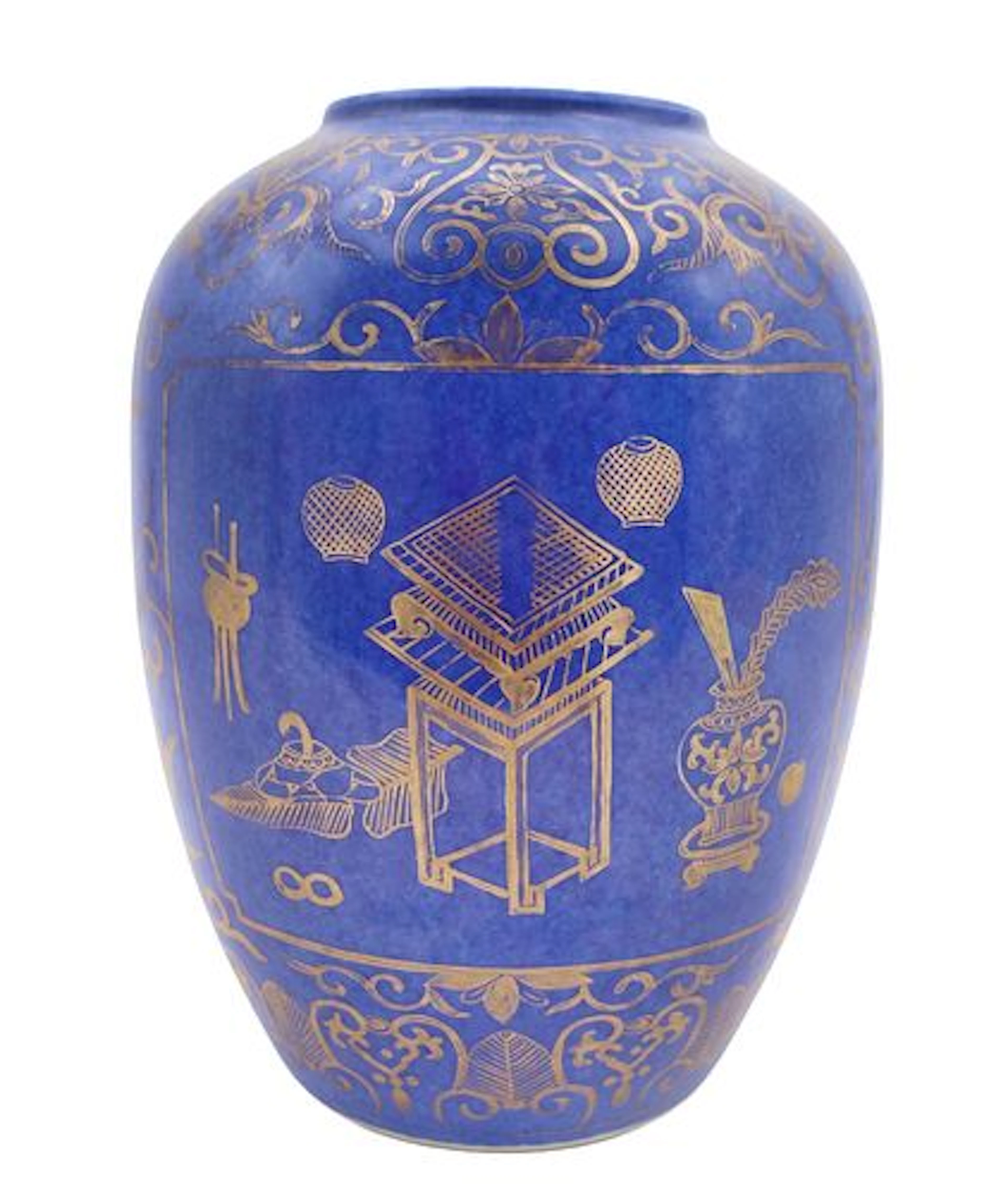 Chinese Qing Dynasty Powder Blue Porcelain Vase